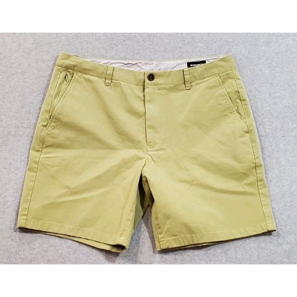 Bonobos Men's Green Standard Chino‎ Shorts, Casual, 7" Inseam Size 36